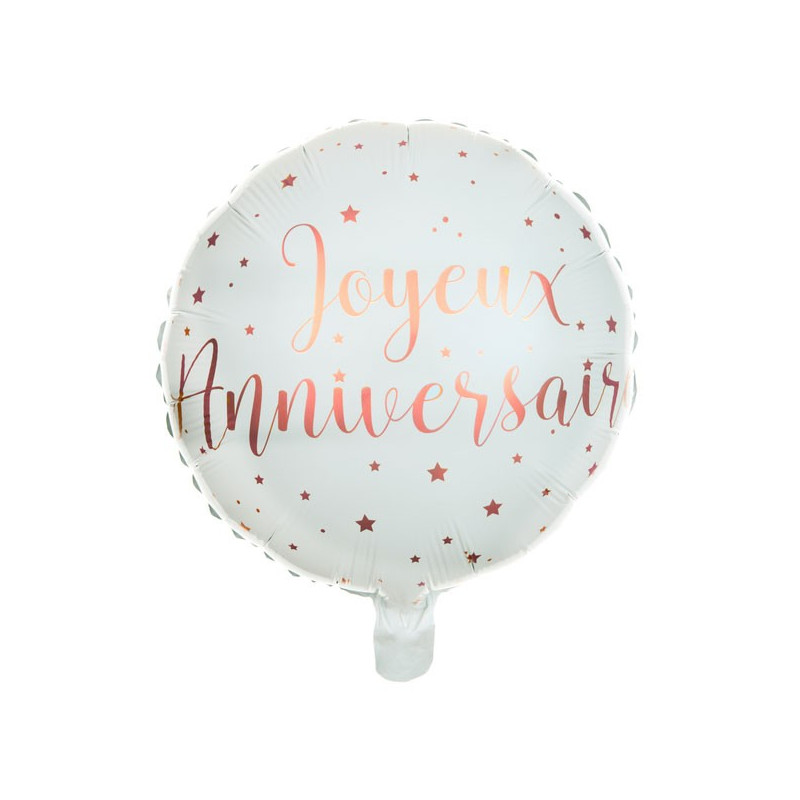 Ballon Joyeux anniversaire en aluminium gonflable à l'hélium