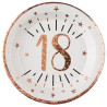 Assiettes en carton pour anniversaire 18 ans blanches et rose gold Assiettes en carton pour anniversaire 18 ans blanches et rose gold