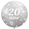 Ballon argent pour anniversaire 20 ans geant