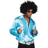 Déguisement composé d'une chemise disco bleue Déguisement composé d'une chemise disco bleue