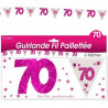 Guirlande pour anniversaire 70 ans rose de 6 mètres