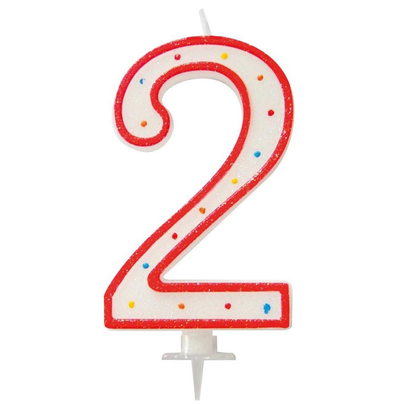 Bougie géante en forme de chiffre âge 2