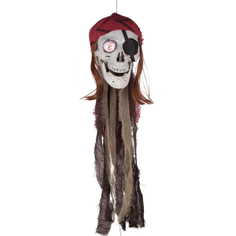 Tête de mort pirate avec œil lumineux pour réaliser un décoration d'Halloween