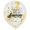 Ballon anniversaire avec confettis or Ballon anniversaire avec confettis or