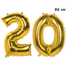 Ballon d'anniversaire 20 ans en forme de chiffres