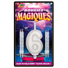 Bougie magique en forme de chiffre 6 pour anniversaire