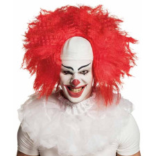 Perruque de clown tueur cheveux rouges pour Halloween