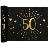 Chemin de table noir or 50 ans anniversaire Chemin de table noir or 50 ans anniversaire