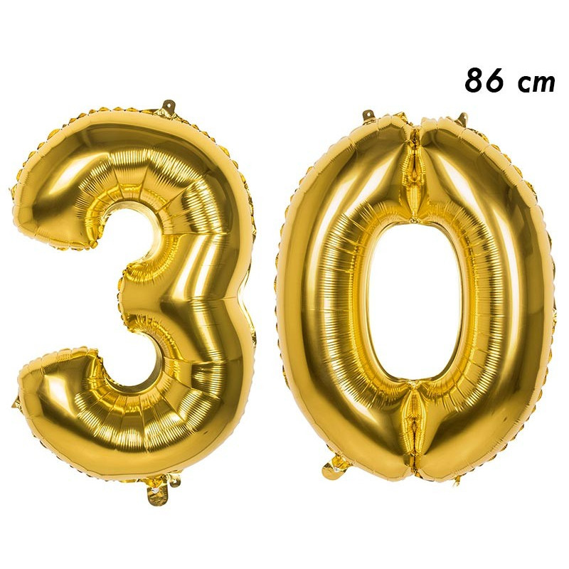 Ballon Chiffre 30 ans aluminium Or Rose 86cm : Ballons 30 ans