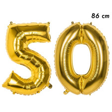 Ballons géants 50 ans dorés pour anniversaire chic