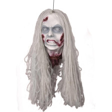 Tête de zombie femme arrachée pour décoration d'Halloween