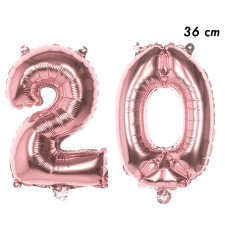 Ballons 20 ans rose gold pour déco d'anniversaire