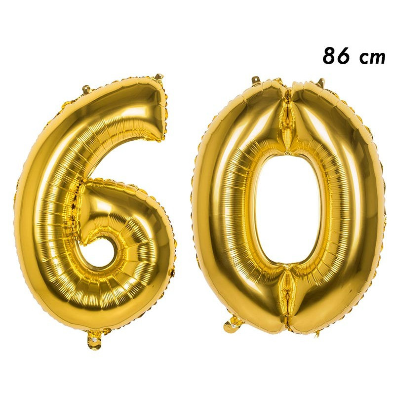 Ballons dorés en forme d'âge 60 ans