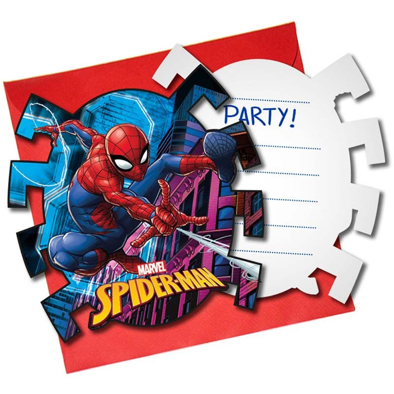 Spiderman thème fête d'anniversaire Invitations Super-héros invite les enfants garçons enfants