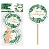 Paquet de 12 pics thème tropical pour décoration de gâteau d'anniversaire ou de petits fours