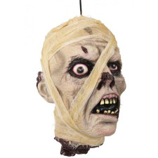 Tête à suspendre de momie zombie pour décorer à Halloween