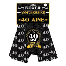 Boxer anniversaire 40 ans noir et or