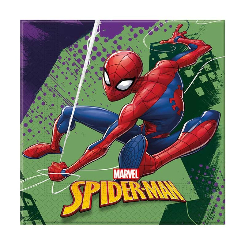 Serviettes en papier Spiderman pour goûter d'anniversaire enfant
