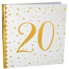 Livre d'or pour anniversaire 20 ans blanc et doré Livre d'or pour anniversaire 20 ans blanc et doré