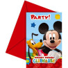 Paquet de 6 cartes invitations d'anniversaire Mickey pour enfant Paquet de 6 cartes invitations d'anniversaire Mickey pour enfant