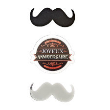 Confettis de table en forme de moustaches pour anniversaire Confettis de table en forme de moustaches pour anniversaire