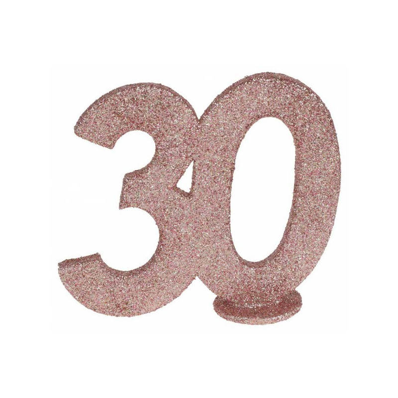 Déco pour table d'anniversaire rose gold 30 ans