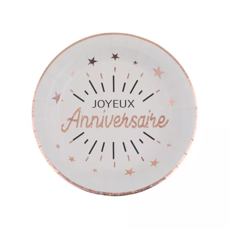 Unique Party- Assiettes en Carton Écologiques-23 cm-Fête à thème Joyeux