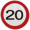 Serviettes en papier anniversaire 20 ans rondes