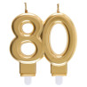 Bougie anniversaire 80 ans couleur or Bougie anniversaire 80 ans couleur or
