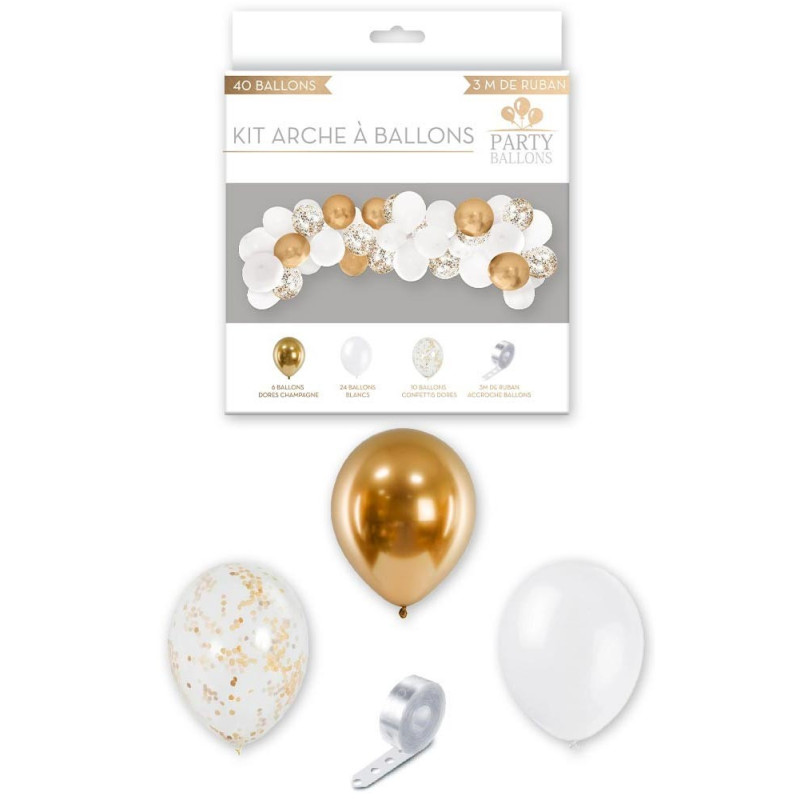 Kit Arche de Ballons Dorés - décoration