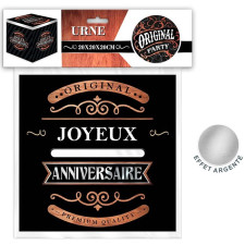 Urne joyeux anniversaire homme en carton