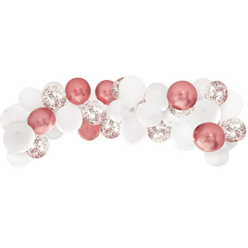 Décoration arche de ballons rose gold et blancs Décoration arche de ballons rose gold et blancs