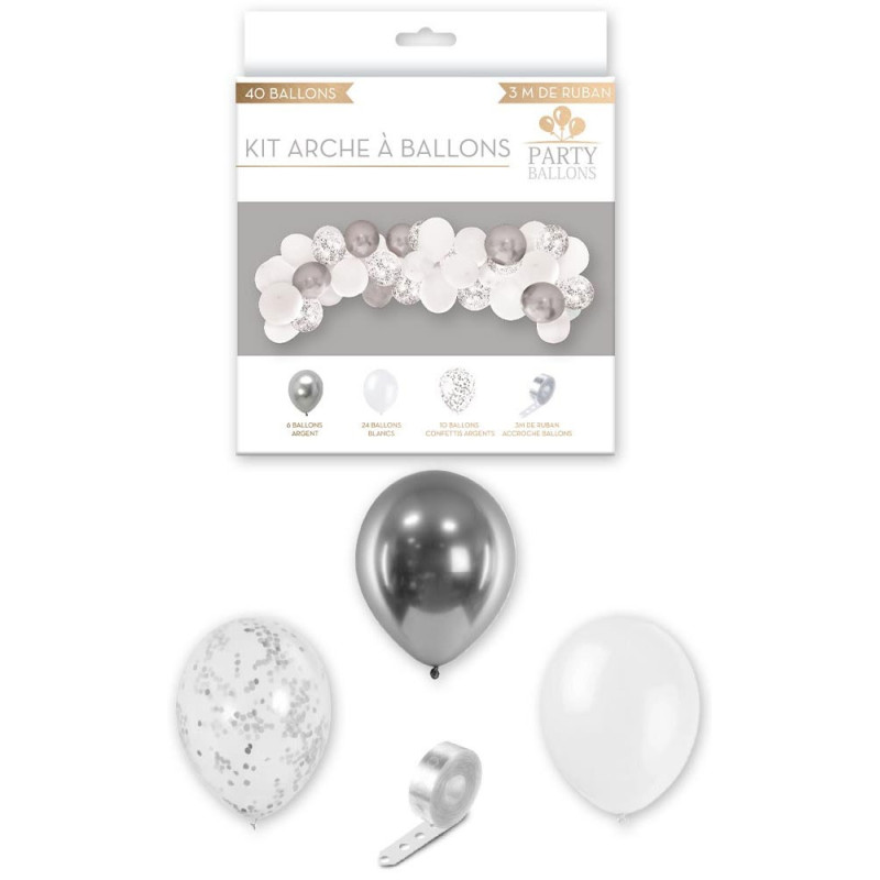 Kit Arche de Ballons Tropichic Blanc Or - 16.20€
