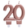 Bougie 20 ans rose gold pour anniversaire