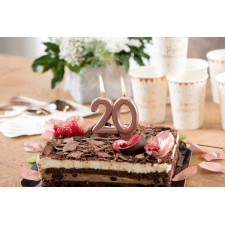 Décoration de gâteau d'anniversaire 20 ans rose gold