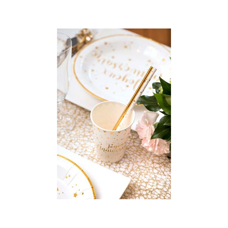 Pailles en carton or pour anniversaire Pailles en carton or pour anniversaire