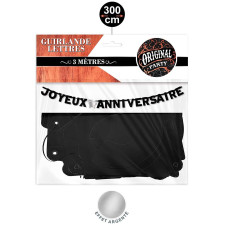 Guirlande d'anniversaire articulée noire et argent pour décoration