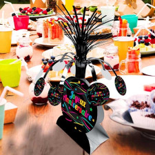 Centre de table joyeux anniversaire multicolore pour decoration