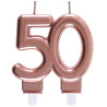 Bougie anniversaire 50 ans rose gold