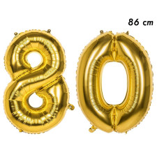 Ballons 80 ans géants or pour décoration anniversaire