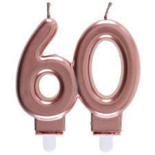 Bougie rose gold 60 ans pour anniversaire