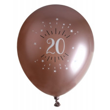 Ballons d'anniversaire 20 ans rose gold