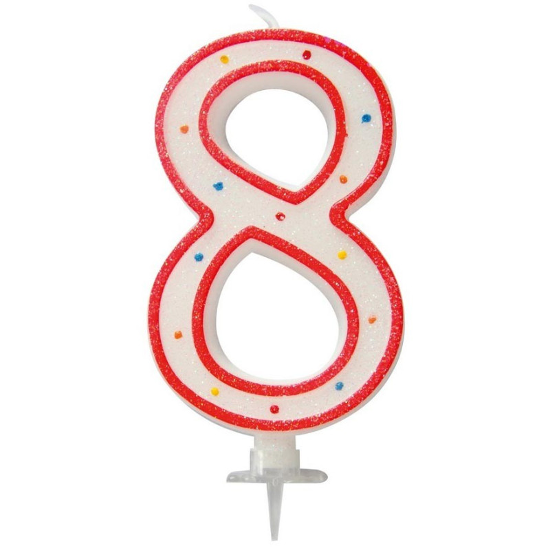 Bougie géante chiffre 8 pour anniversaire Bougie géante chiffre 8 pour anniversaire