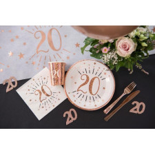 Table d'anniversaire rose gold 20 ans