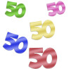 Confettis de table d'anniversaire 50 ans géants multicolores