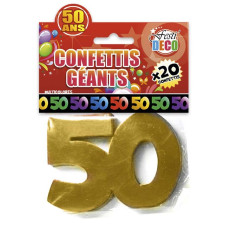 Confettis géants pour décorer une table d'anniversaire 50 ans