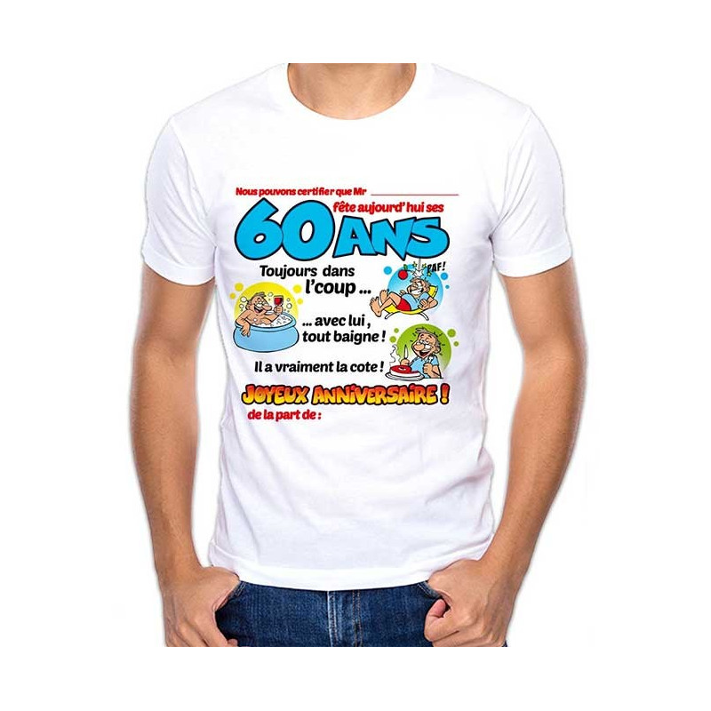 Tee-shirt 60 ans anniversaire pour homme