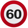 Assiettes panneau de signalisation 60 ans pour anniversaire