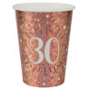 Gobelets anniversaire 30 ans rose gold en carton Gobelets anniversaire 30 ans rose gold en carton