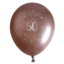 Ballons pour anniversaire 50 ans rose gold air et hélium